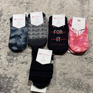 Pure Barre Tavi Noir Grip Socks - Lot of 5 Small